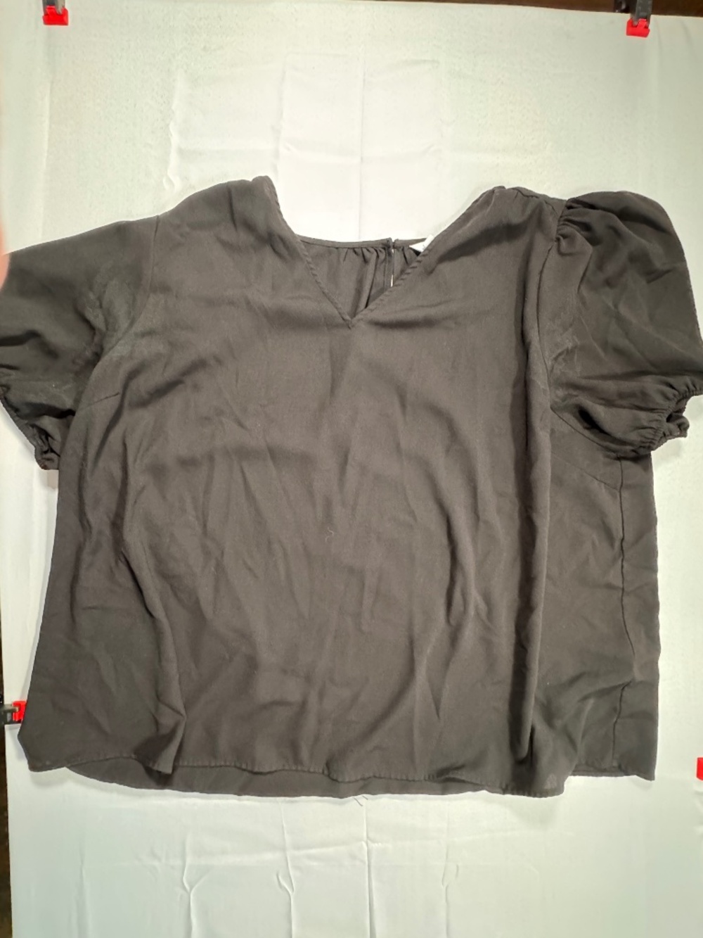 Women's LC Lauren Conrad Tie-Front Keyhole Flutter Sleeve Woven Top 4X